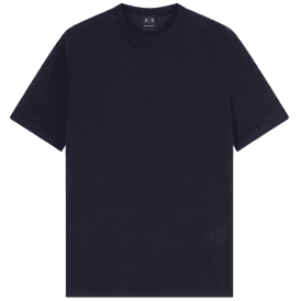 Slim Fit Textured Knitted Navy T-Shirt