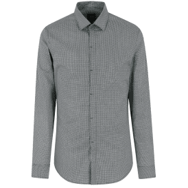 Slim Textured Brown Shirt