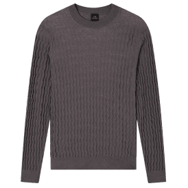 Wave Texture Grey/Brown Knitwear Sweater