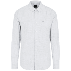 Woven Cotton Logo Grey Shirt