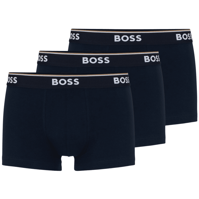 Boss 3-Pack Stretch Cotton Navy Trunks