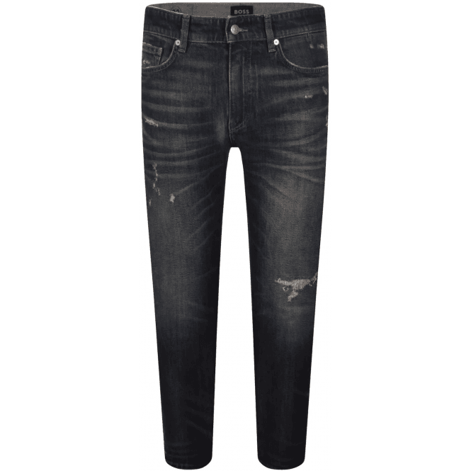 Boss Delaware Slim Fit Distressed Dark Blue Jeans