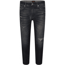 Delaware Slim Fit Distressed Dark Blue Jeans