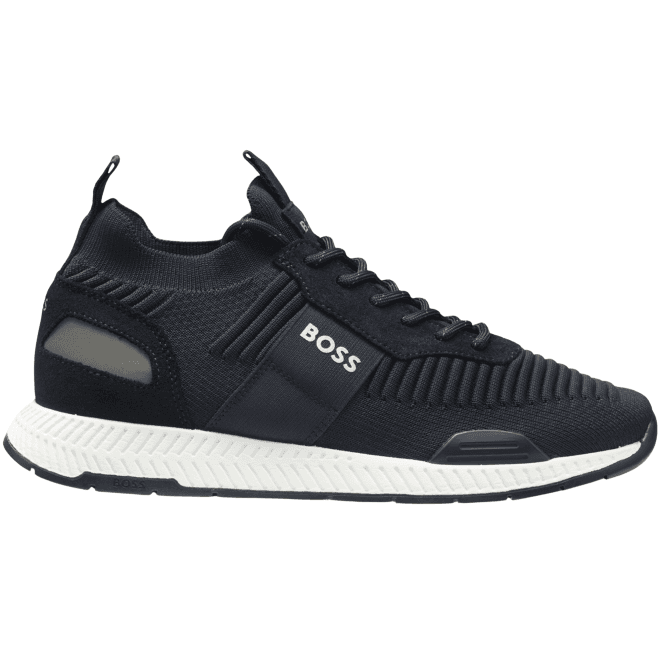 Boss Footwear Titanium Runn Knitted Navy Runner Trainers