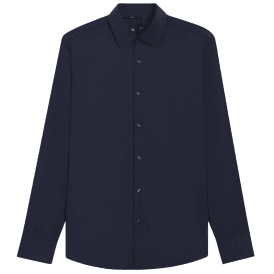 H-Hank Slim Fit Easy Iron Navy Shirt