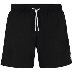 Iconic Stripe Logo Black Swim Shorts