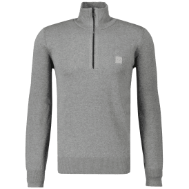 Kannobix Cashmere-Cotton Quarter Zip Grey Jumper