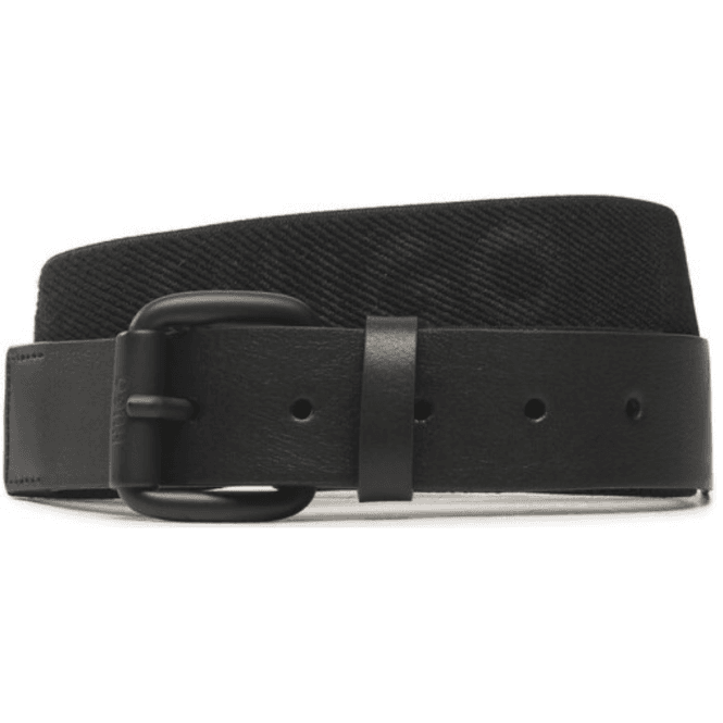 Boss Logo Print Woven Black Belt