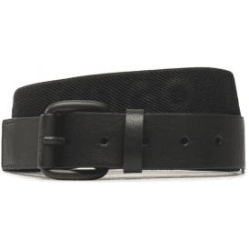 Logo Print Woven Black Belt