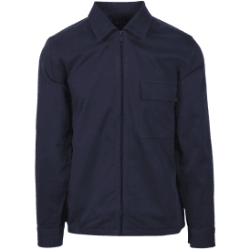 Lorum Cotton Zip Up Deep Blue Overshirt