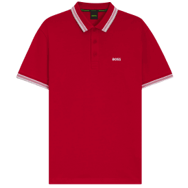 Paddy Cotton Pique Red Polo Shirt