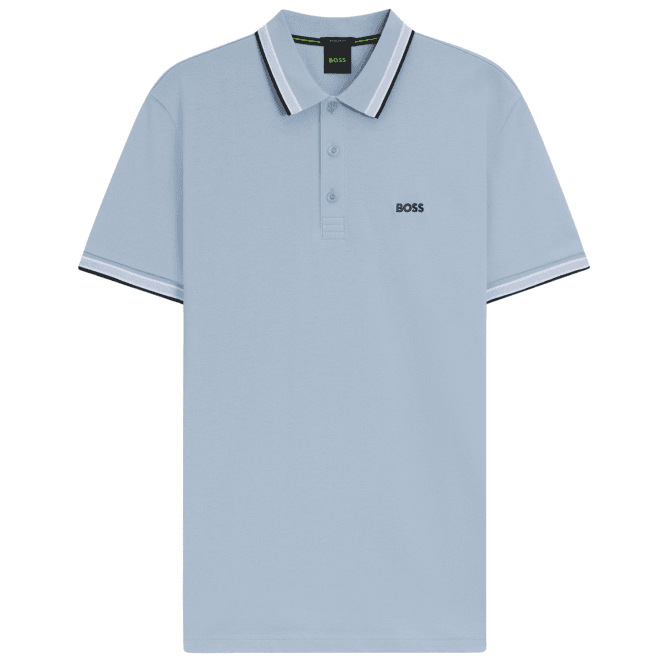 Boss Paddy Cotton Pique Sky Blue Polo Shirt