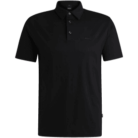 Palosh Cotton Rubberised Logo Black Polo Shirt