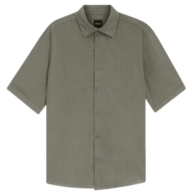 Rash_2 Regular Fit Linen Grey/Green Shirt