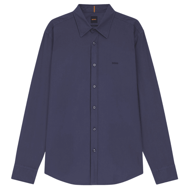 Boss Relegant Cotton Regular Fit Blue Shirt