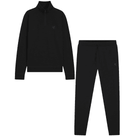 Zetrust Quarter Zip Black Cotton Tracksuit