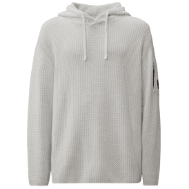 Chenille Cotton Textured White Hoodie