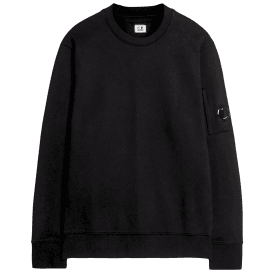 Cotton Lens Logo Crew Neck Black Sweatshirt