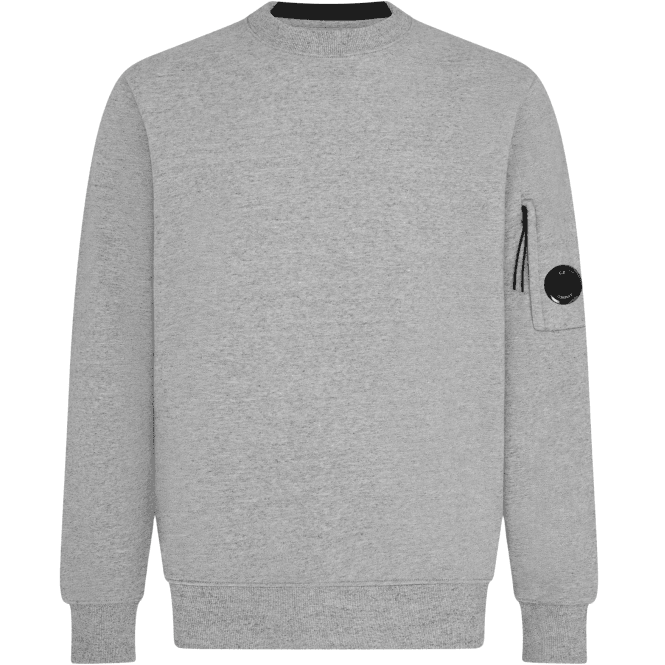 C.P. Company Cotton Lens Logo Crew Neck Grey Sweatshirt
