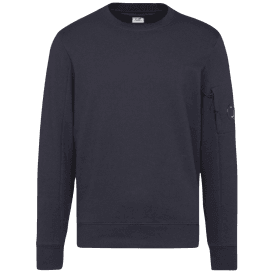 Cotton Lens Logo Crew Neck Navy Sweatshirt