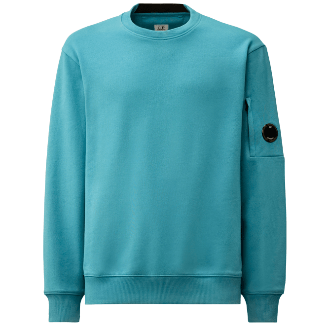 C.P. Company Cotton Lens Logo Crew Neck Turqoise Sweatshirt