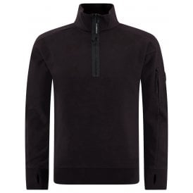 Cotton Lens Logo Quarter Zip Black Sweatshirt 