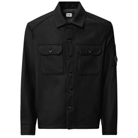 Felt Black Button Down Overshirt