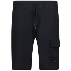 Light Fleece Lens Pocket Black Cargo Shorts