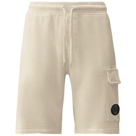 Light Fleece Lens Pocket Gauze White Cargo Shorts
