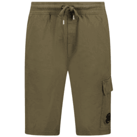Light Fleece Lens Pocket Khaki Green Cargo Shorts