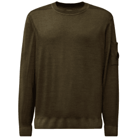 Merino Wool Lens Logo Khaki Knitwear Sweater