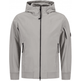 Soft Shell Lens Logo Hooded Grey Jacket