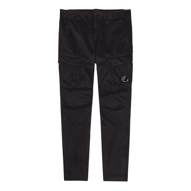 C.P. Company Stretch Sateen Lens Black Cargo Pant 