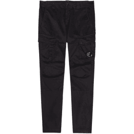 Stretch Sateen Lens Black Cargo Pant 