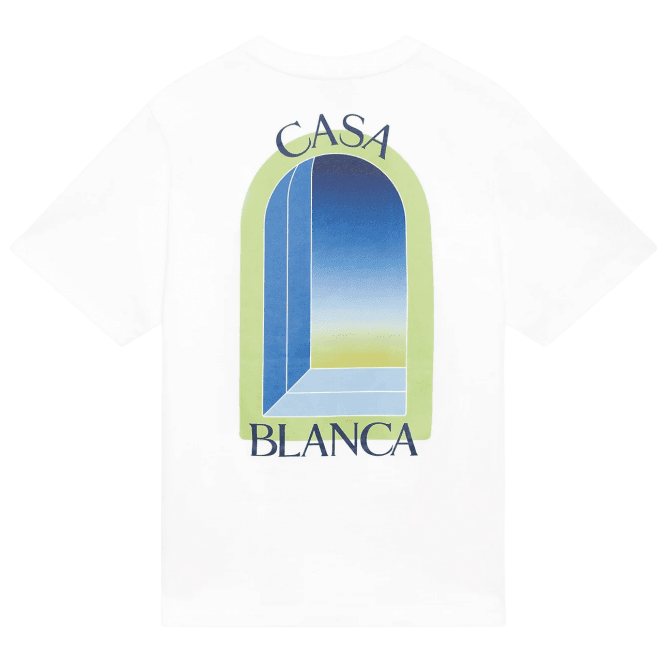 Casablanca Arches Logo Regular Fit White/Lime T-Shirt