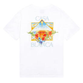 Flower Court Regular Fit White T-Shirt