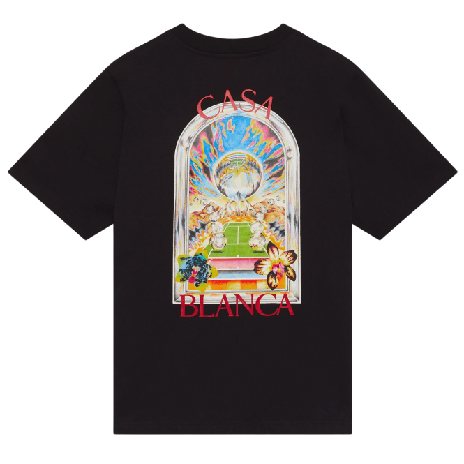 Casablanca Tennis Landscape Regular Fit Black T-Shirt
