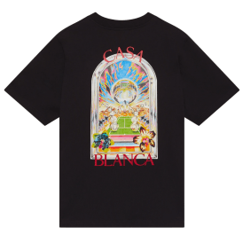 Tennis Landscape Regular Fit Black T-Shirt