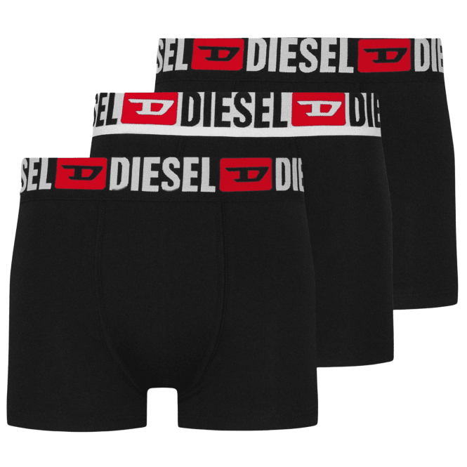 Diesel Cotton 3-Pack Black Boxer Shorts
