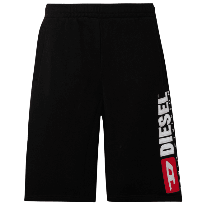 Diesel Crow Large Logo Black Cotton Shorts
