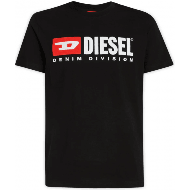 Diesel T-BOX Embroidered Logo Cotton Black T-Shirt 