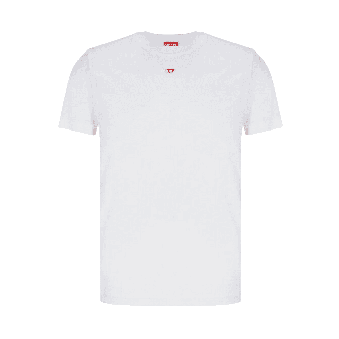 Diesel T-Diegor-D Embroidered Centre Logo Cotton White T-Shirt