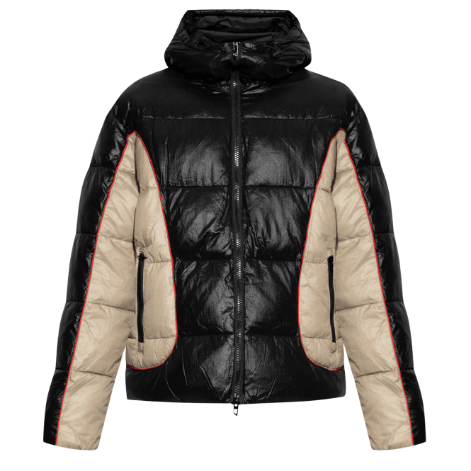 Diesel W-OSTEND Colour Block Black Puffer Jacket