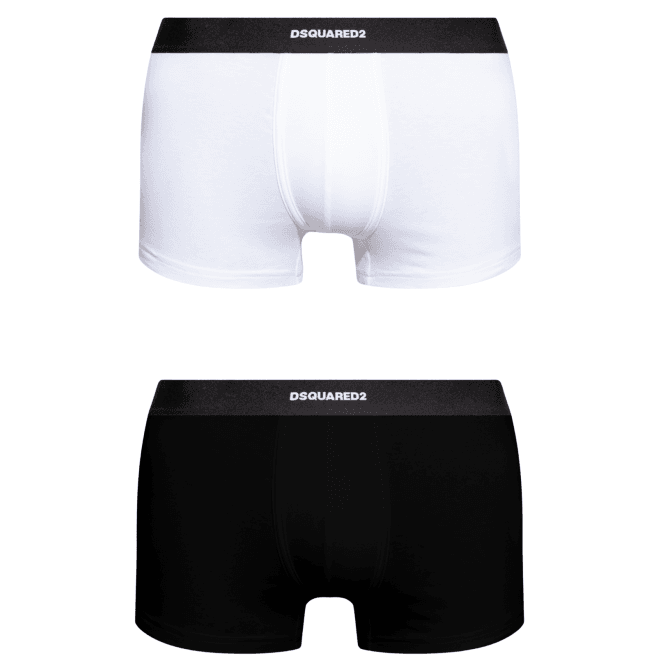 DSQUARED2 Cotton 2Pack Black/White Boxers
