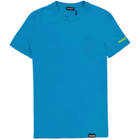 Cotton Print Logo Blue T-Shirt