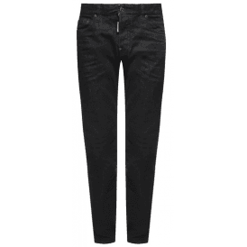 Cotton Slim Fit Black Faded Jeans 