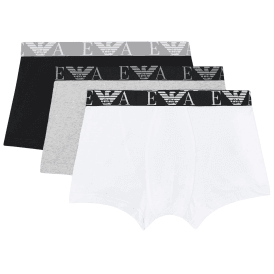 3-Pack Black/Grey/White Boxer Trunks