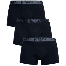 3-Pack Stretch Cotton Navy Boxer Trunks