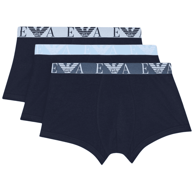 Emporio Armani 3-Pack Triple Navy Boxer Trunks
