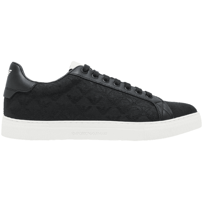 Emporio Armani Allover Eagle Logo Nylon Black/White Sneaker Trainer